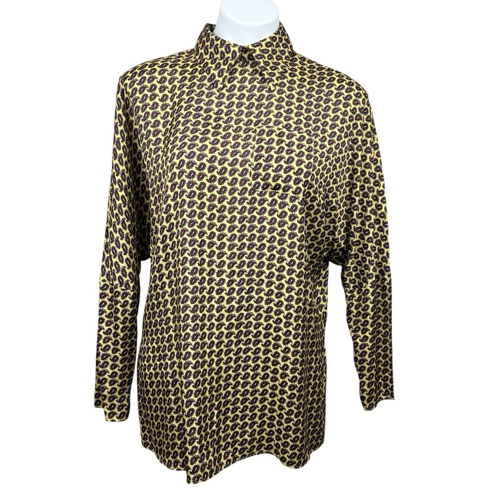 Reiss Paisley Print Dolman Sleeve Tunic Blouse Collared 0